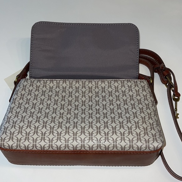 Fossil Women's Gabriella Printed PVC Small Flap Crossbody NWT - Picture 7 of 17